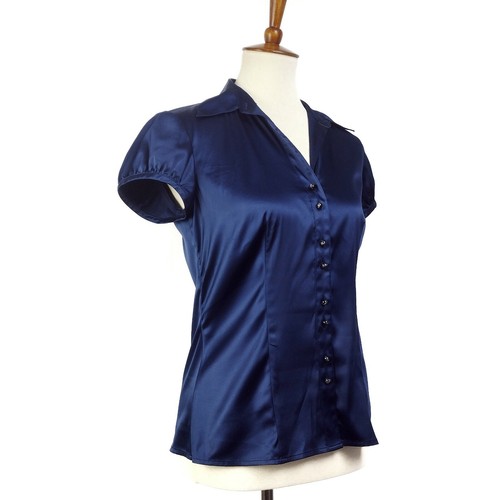royal blue short sleeve blouse