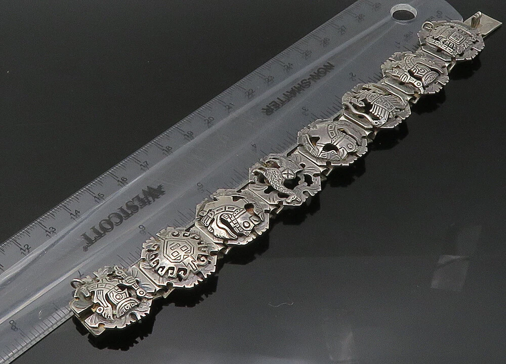 925 Sterling Silver - Vintage Shiny Warrior Alpaca Link Chain 925 Sterling Silver - Vintage Shiny Warrior Alpaca Link Chain