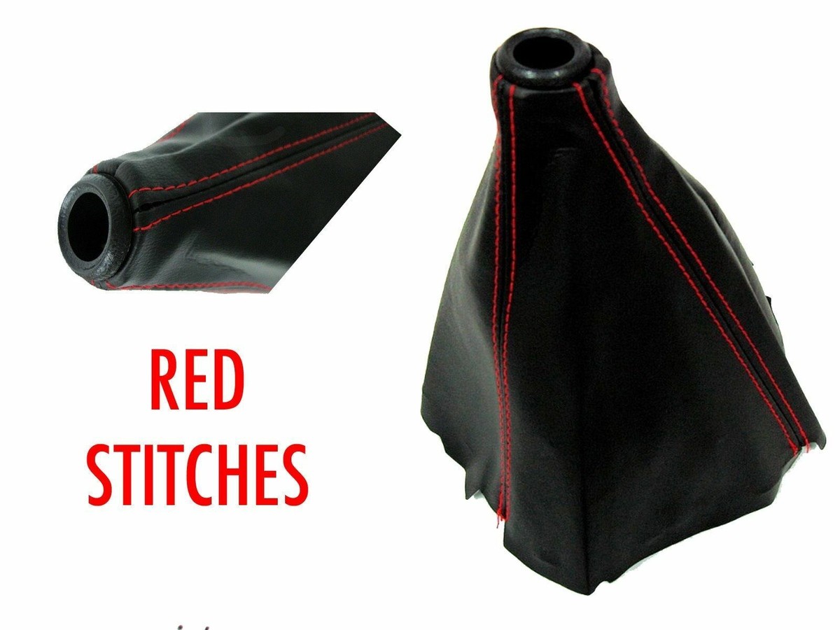 JDM Red Stitch Shift Boot For 1999-2000 Honda Civic SI / Type-R - Black Leather