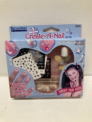 Broadway Nails Create-A-Nail Art Kit Gift Set 02370 Top Coat Included