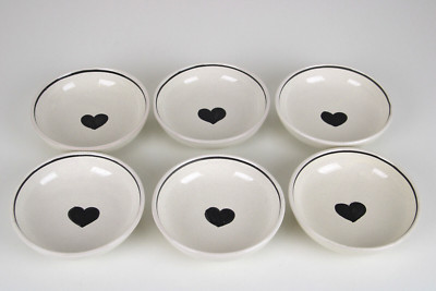 6 teiliges Saucenteller Set Steingut Keramik Handarbeit Liebe