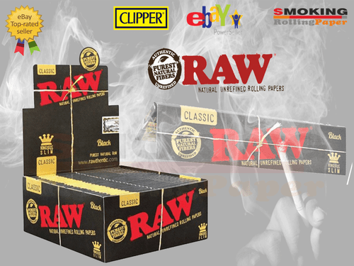 Cartine Raw Black Classic King Size Slim KS Rolling Papers 50 Packs Originali - 第 1/2 張圖片