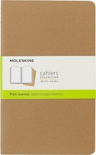 Moleskine Cahier Journal, Soft Cover 5" x 8.25" Brown, 80 Pages Set of 3