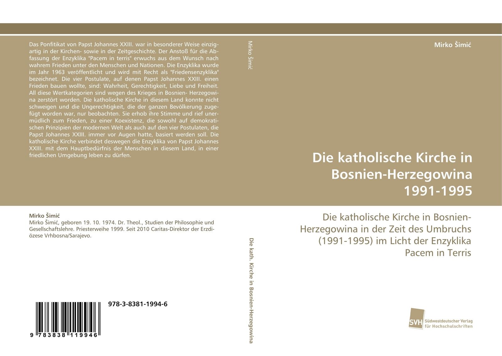 Die katholische Kirche in Bosnien-Herzegowina 1991-1995 | Buch | 9783838119946 - Mirko Simic