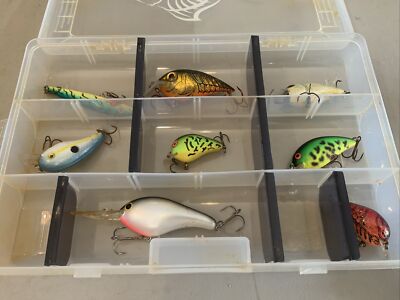 Lot Of Vintage Fishing Lures In Open Water 606 Tackle Box- Lure Collection 