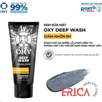 4x Oxy Deep Wash Scrub Formula Facial Cleansing Cream Reduces Oiliness