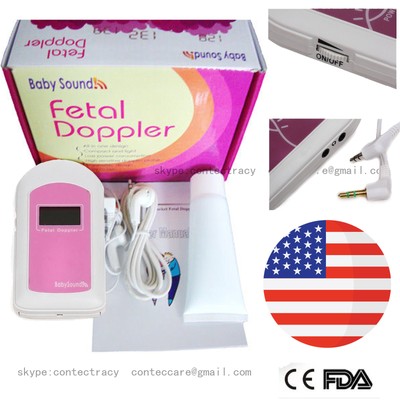 US FDA,Prenatal Fetal Doppler Listen Baby Heart beat Monitor LCD,GEL,earphone,A+