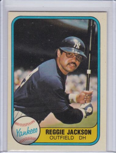 Reggie Jackson 1981 Fleer Baseball Card 79 Outfield DH Variation Grade EXMT - Foto 1 di 2