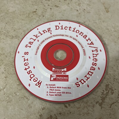Webster's Talking Dictionary/Thesaurus Windows Parsons
