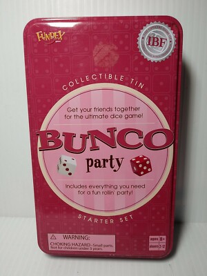 Bunco Party Game in  Collectible Tin IBF 2 to 12 players SEALED INVITATIONS