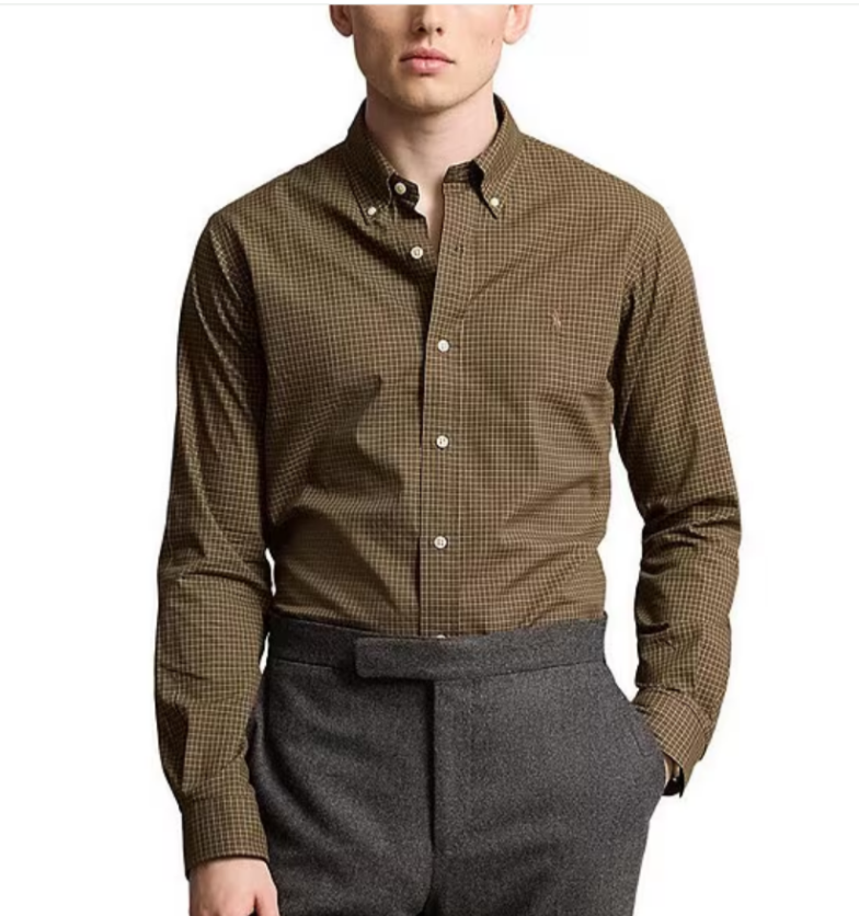 Polo Ralph Lauren Classic Fit Gingham Button Down Dress Shirt MSRP