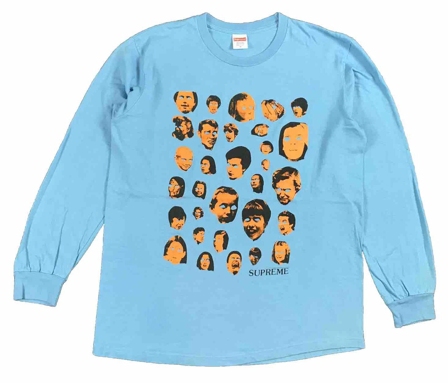 Sweat shirt homme Supreme à manches longues bleu bébé taille moyenne
