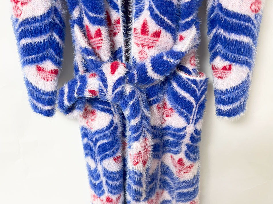 Gucci x adidas Polyamide Fur Long Coat 717692 XKCQ6 Blue