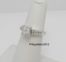 3/4CT Natural Princess Diamond Engagement Wedding Ring Bridal 14K White Gold