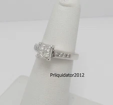 3/4CT Natural Princess Diamond Engagement Wedding Ring Bridal 14K White Gold