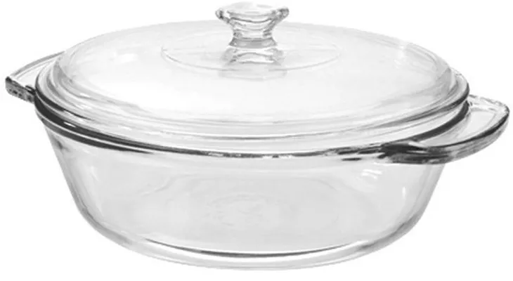 Anchor Hocking Large Round Glass Ovenware Casserole Dish With Lid Oven To  Table