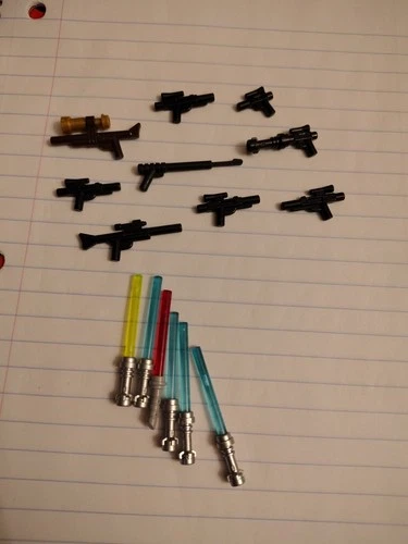 Star Wars Lego Mini Figures Weapons And Light Sabers 15 Pieces