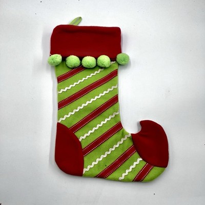 VTG Magic Power Elf Shoe Christmas Stocking 16  x 11 