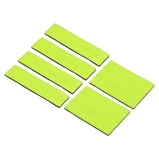 6Pcs Reflective Patch 1x4" 2x3" Hook and Loop Fastener Fluorescent Yellow
