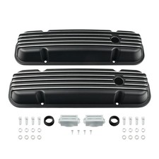 Cast Aluminum Tall Valve Cover Black For 1959-1979 Pontiac 350 400 428 Engines
