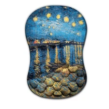 Starry Night Ergonomic Mouse Pad Wrist Support Non Slip Memory Foam Rest Office