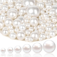 1470PCS Pearls for Crafting, Assorted Sizes Ivory No Hole Pearl Beads,Fake Pearl