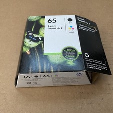 New Genuine HP 65 Black Color 2PK Ink Cartridges Deskjet 3700 Exp. Jul 2023
