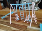 Vintage Lot MARX Plastic Dollhouse Playground Swing set Sand Box Children Slide  — photo 3