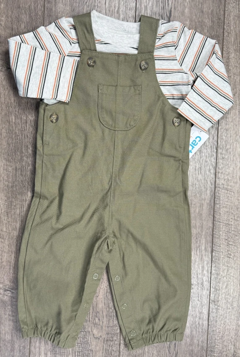 Baby Boy Clothes New Just One You Carter's 6 Month 2pc Green Overalls Outfit