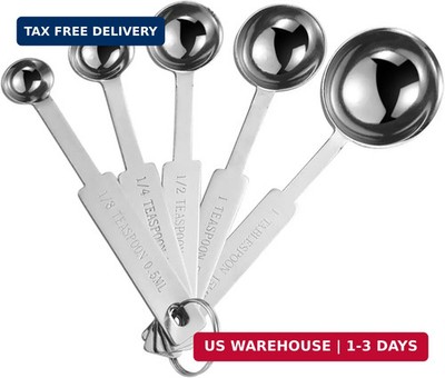 5PCS Measuring Spoons Set, Include 1/8,1/4,1/2,1 tsp, and 1tbsp Cup | Measuring