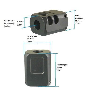 1/2x28 1/2-28 TPI Muzzle Brake Compensator For Taurus TX22-22LR