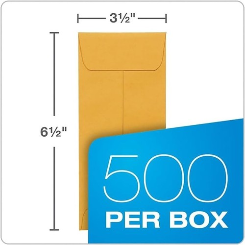 Multi-Purpose 500-Pack Self-Sealing 3.5x6.5 Inch Kraft Envelopes for Small Items - Picture 5 of 10