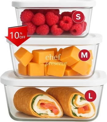 NEW,Vacuum Seal Containers for Food Storage,[1x Small,1x Medium,1x Large] 