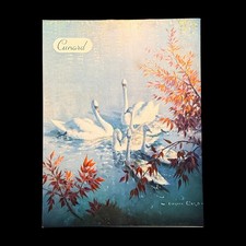 Cunard RMS Media Luncheon Menu 1959 Painting of Swans by Vernon Ward Cover
