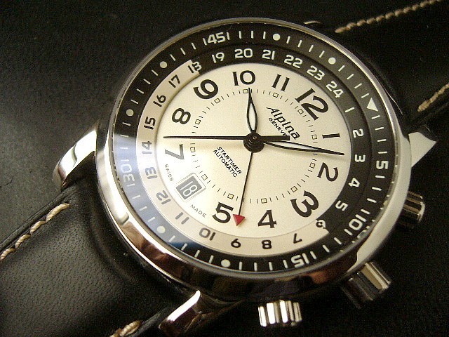 ALPINA 60M Lünette & GMT Funktion Uhr Herren T0030