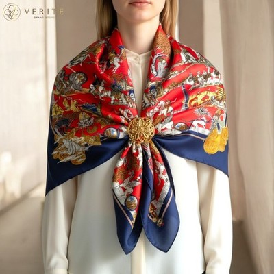 SELTENES VINTAGE HERMES Seidentuch ''Au Fil de la Soie'' Carre 90 von Annie Faivre