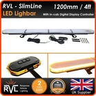 LED Amber Light Bar Strobe Beacon Recovery Warning - 120cm 1200mm 1.2m 48"
