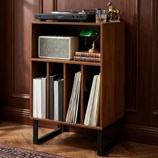 Record Player Stand with Vinyl Storage Cabinet Turntable Table for Albums LPs