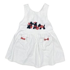 Vintage 1990s 90s Christmas Holiday Scottie Dog Corduroy Jumper Dress - Sz 3T