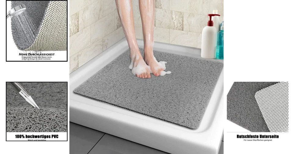 Duschmatte 60 x 60 cm – Sicher, Weich und Schnell Trocknend für Nasse Bereiche - Bild 2 von 4