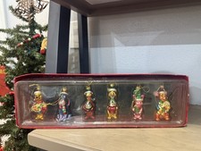 Vintage Disney Store Winnie the Pooh Family Set of 6 Glass Ornaments
