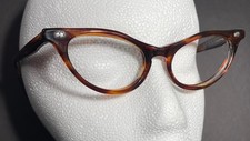 Vintage 1950-60's Tortoise Cat Eye Classic Mid-Century Glasses "FRAME ONLY" MINT