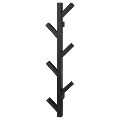 IKEA TJUSIG Wall Mounted Solid Wood Coat Rack Hanger Black 78cm