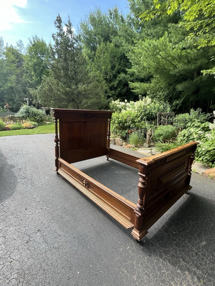 Antique Oak Bed Frame - Image 2 of 4