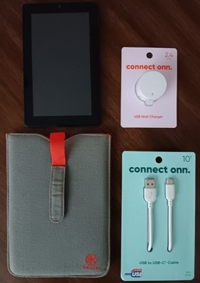 onn. Surf Tablet Gen 3 bundle - 7in 32GB 2GB RAM Gray Android Wi Fi BT