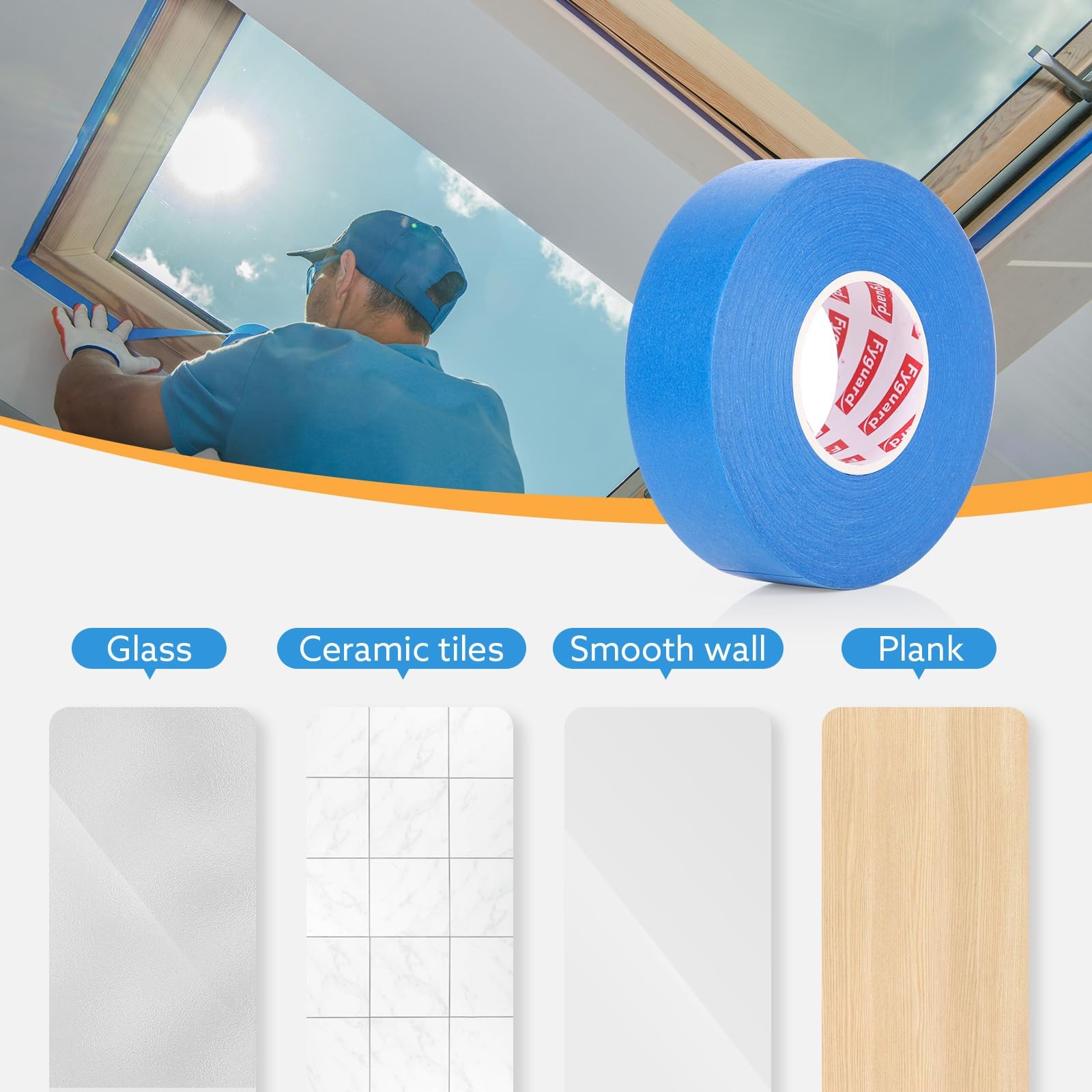 5 Rolls Painters Tape 2 Inch Wide, Blue Painters Tape Bulk 1.89In × 55Yd × 5 ...