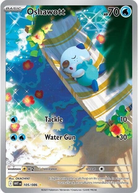 Oshawott - 105/086 - Pokemon White Flare Illustration Rare NM
