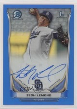 2014 Bowman Draft Chrome Pick Blue Refractor 36/150 Zech Lemond #BCA-ZL Auto 0c2