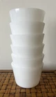 Vintage milk glass custard individual baking cups ramekins, 6 pieces