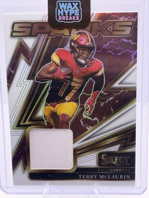 TERRY MCLAURIN 2025 PANINI SELECT SPARKS SILVER PRIZMS JERSEY